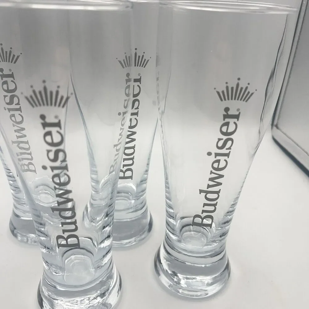 Budweiser 16.9 Pilsner Glass Set Of 4